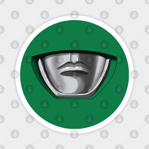 Mighty Morphin Power Mask GREEN Magnet by BossFightMAM